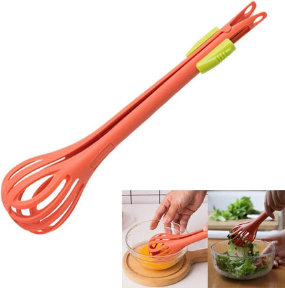 2 in 1 Food Clip & Egg Whisk, Multi-function Egg Beater and Bread Clip, Handheld Egg Mixer Plastic Egg Beater Blender, Multifunctional Kitchen Tool (Black)