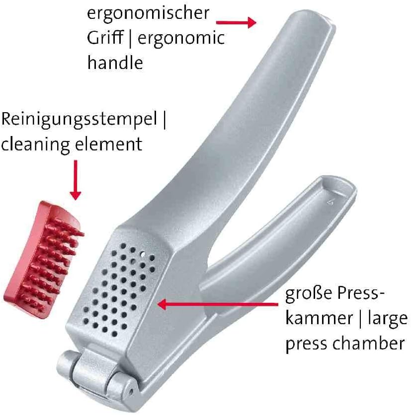 West mark Garlic Press Josie, 6.4 x 1.1 x 2.5 inches, Silver