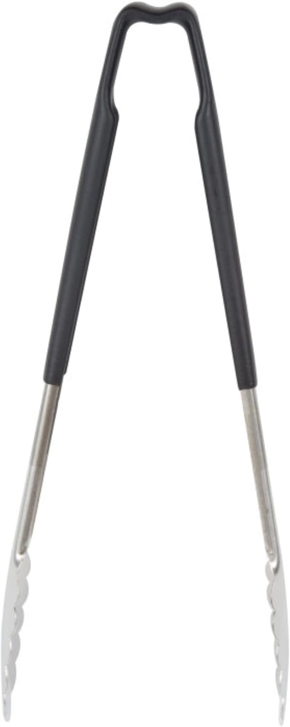 Vollrath 4781220 Jacobs's Price 12-Inch 1-Piece Tong, Stainless Steel, Black Handle