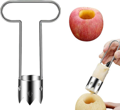 Red Bell Pepper Seed Corer,Fruit and Vegetable Corer,Remove The Pit From Pear,Pineapple and Apple,304 Stainless Steel Quick Corer Remover Tool Kitchen,Reusable,Ergonomic Handle (2pcs)