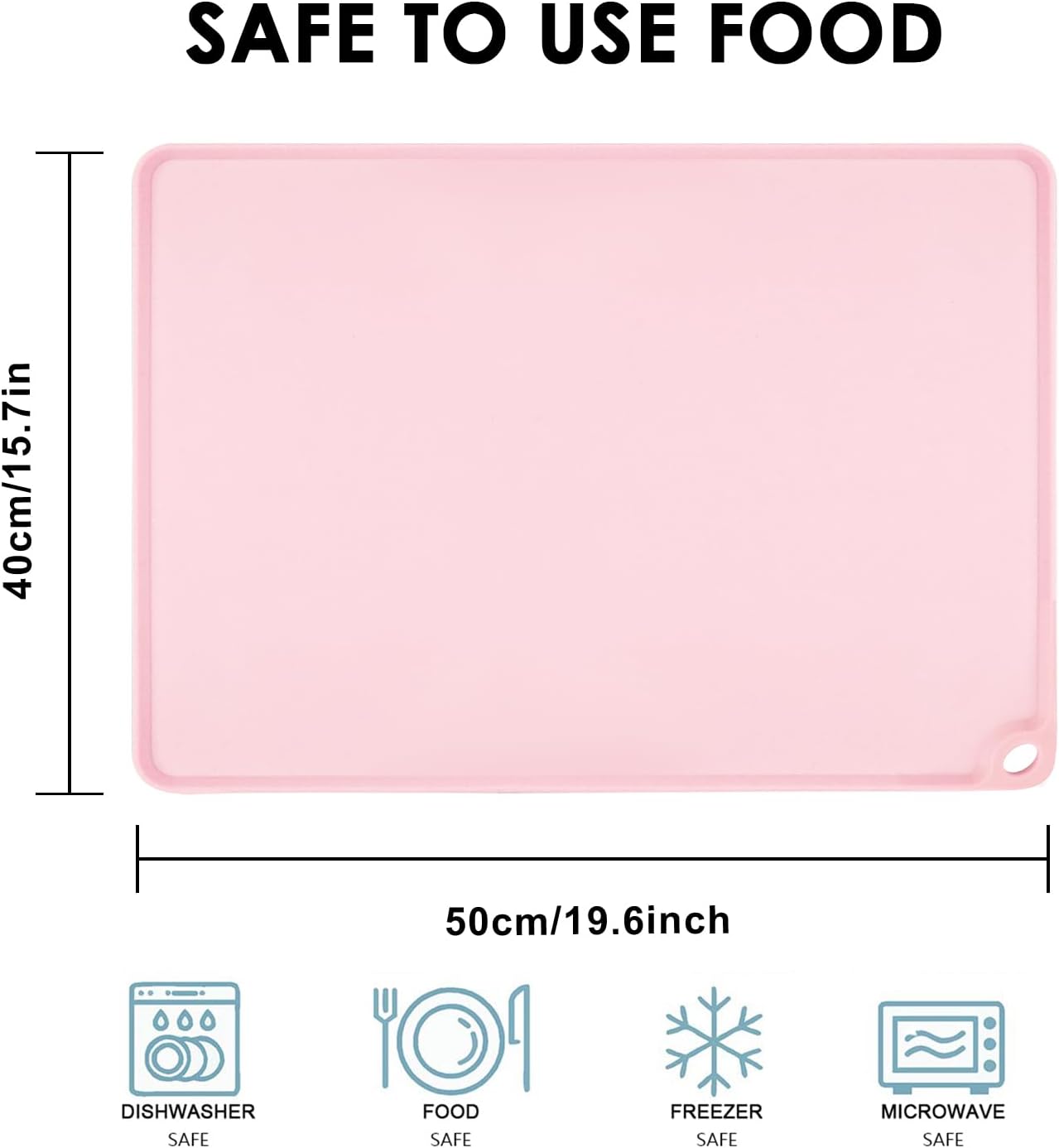 Standard Silicone Mat,Black Baking Mat-Food Grade Kids Dinner Table Placemat Non Slip Counter Mat with Raised Edges Heat Resistant Mat for Air Fryer Nonstick Pastry Dough Mat(1 Pack 23.6'' x 15.7'')