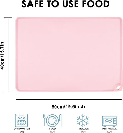 Standard Silicone Mat,Black Baking Mat-Food Grade Kids Dinner Table Placemat Non Slip Counter Mat with Raised Edges Heat Resistant Mat for Air Fryer Nonstick Pastry Dough Mat(1 Pack 23.6'' x 15.7'')