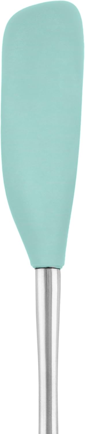 Tovolo Flex Core Silicone Spatula Spoonula Set of 2 for Non Stick Cast Iron Cooking & Baking, Dishwasher Safe Heat Resistant BPA Free Long Stainless Steel Handle Kitchen Utensil, Charcoal Gray