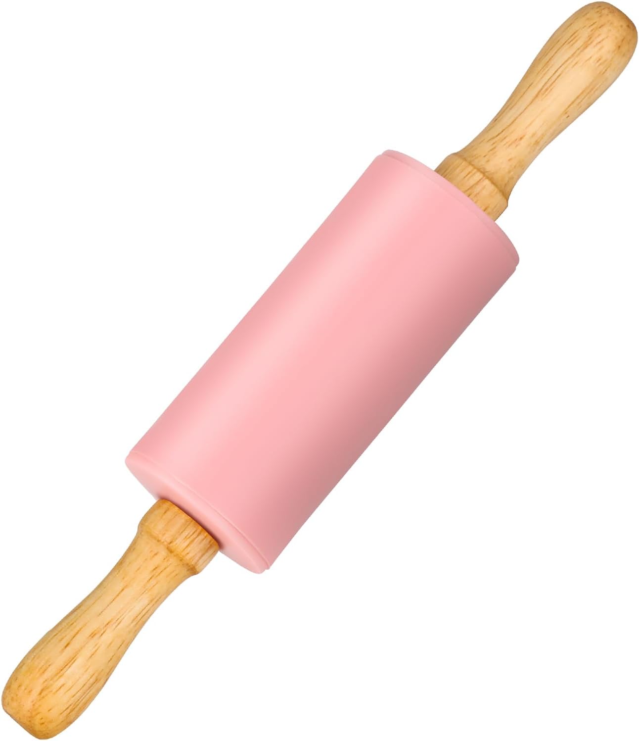 Mini Silicone Rolling Pin for Kids, Non-stick Surface Wood Handle, 9 Inch 1 Pack Blue
