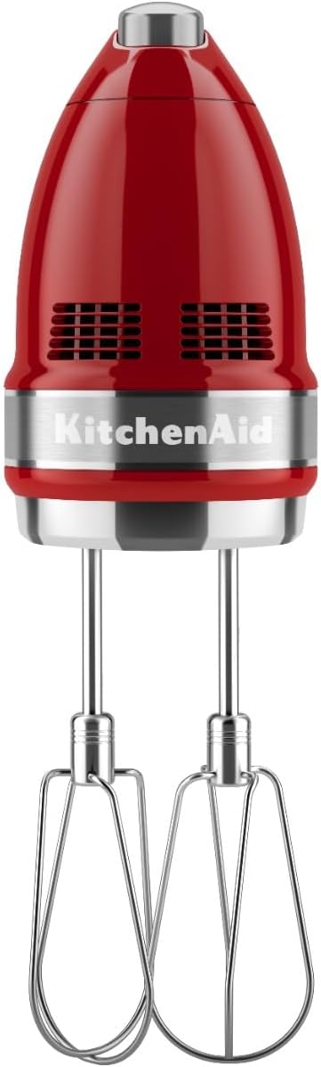KitchenAid 9-Speed Digital Hand Mixer with Turbo Beater II Accessories and Pro Whisk - Contour Silver
