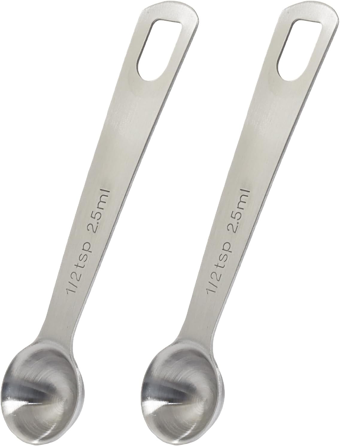 2Pcs 2/3 Tablespoon (2/3 Tbsp | 2 Tsp | 10 Ml | 10 Cc) Stainless Steel Measuring Spoons, 2 Teaspoon Metal Single Measuring Spoon for Measuring Coffee Powder, Grains and Loose Tea