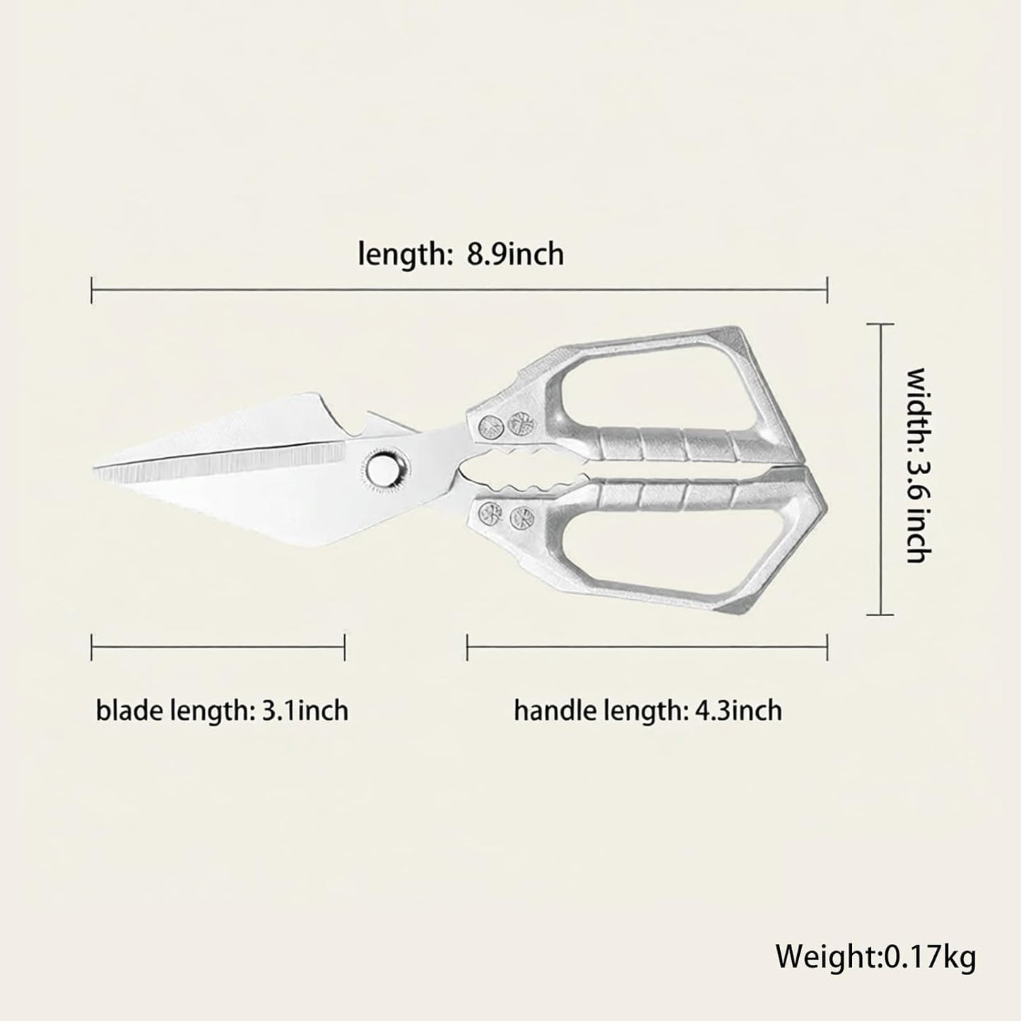 Meat Scissors Heavy Duty Sharp Shears Kitchen Scissors all Purpose, Stainless Steel Kitchen Shears, Kitchens Accessories Cooking Shear for Meat Chicken Fish Poultry Herb Bread(Gold)