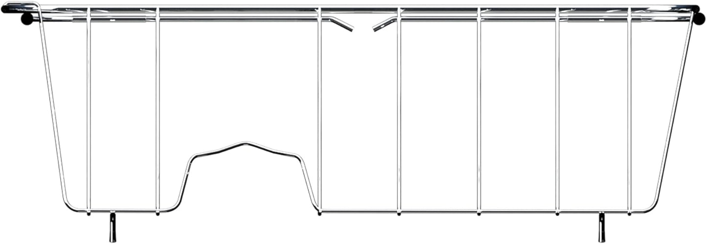 NiuYichee Stainless Steel Dish Drying Rack(15.2"L X 13"W X 5.8"H), Expandable Fruit & Vegetable Drain Rack over Sink, Dish Drainer Rack in Sink, with Stainless Steel Utensil Holder & Silicone Mat(16")