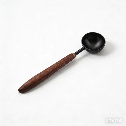 Coffee Spoon - Vintage Walnut Wood Handle, Stainless Steel Coffee Scoop ，Stainless Steel Tea Scoopand Seasoning Spoons (1, Silver, 5g Capacity)