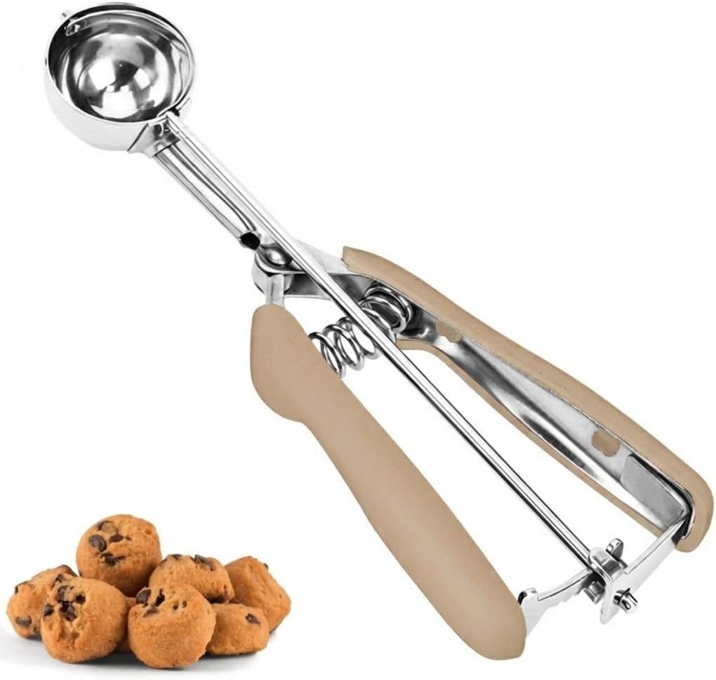 Cookie Scoop, Ice Cream Scoop, 1Tbsp/15 ml/0.5oz Cookie Scoops for Baking, 18/8 Stainless Steel Cookie Scooper for Baking, Ice Cream Scooper with Trigger Release, Cookie Dough Scoop with Non-slip Grip
