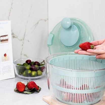 Zentto Salad Spinner Large Plastic Kitchen Salad Spinner 5 Litres Quick Vegetable Dryer BPA Free(Pink)