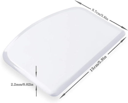 DOERDO Flexible Food Safe Plastic Dough Scraper,for Food Cutting and Cleaning,Multipurpose Food Scrappers(White,3PCS)