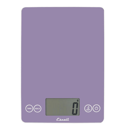 Escali Arti Glass Food Scale Digital Countertop Kitchen, Baking and Cooking Scale with Nutrition and Calorie Counter, 15-Pound Capacity, 9" x 6.5" x .75", Gray Storm