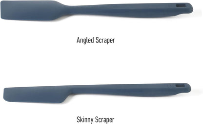 Calphalon Prime Scraper Set, 2-Piece Silicone Kitchen Scraper Set, Flexible Baking & Cooking Scrapers, Heat-Resistant Nonstick-Safe Tools with Ergonomic Handles, Navy