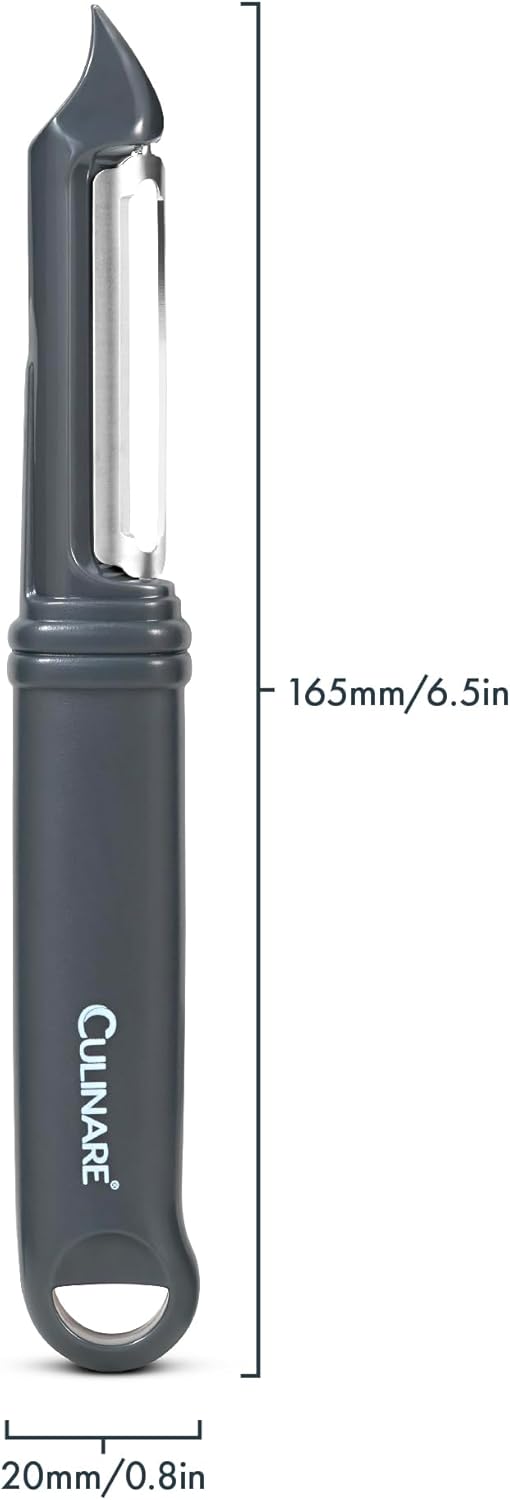 Culinare Swivel Peeler, Grey, Plastic/Stainless Steel, Manual Potato/Vegetable/Fruit Peeler, Moves Over Contours for Fast Peeling, Dishwasher Safe