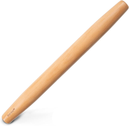 Bamber Wood Rolling Pin for Baking Wooden Rolling Dowel Stick Dough Roller for Cookie Dumpling Pastry Pizza Tortilla, 15'' by 1.5''