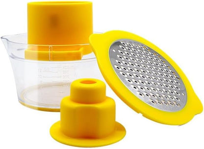 Corn Cob Stripper Tool with Bowl & Comfort Grip - 2-in-1 Kernel Cutter and Grater for Garlic Ginger, Corn Peeler and Grinder Set with Container, Easy Corn Kernel Remover