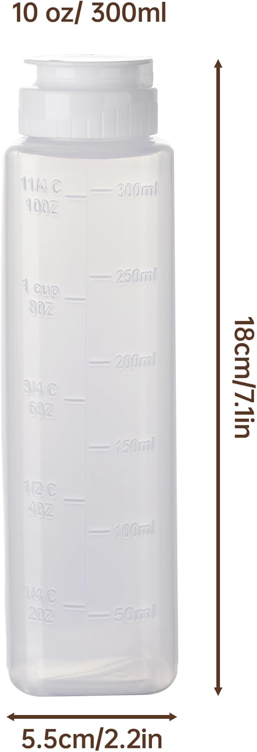 NiHome No Drip Honey Dispenser, 10 oz BPA-Free - Superior Leak-Proof Design Ensures Precise, Mess-Free Pouring with a Simple Squeeze. Perfect for Honey, Syrup, Ketchup & More(2PCS)