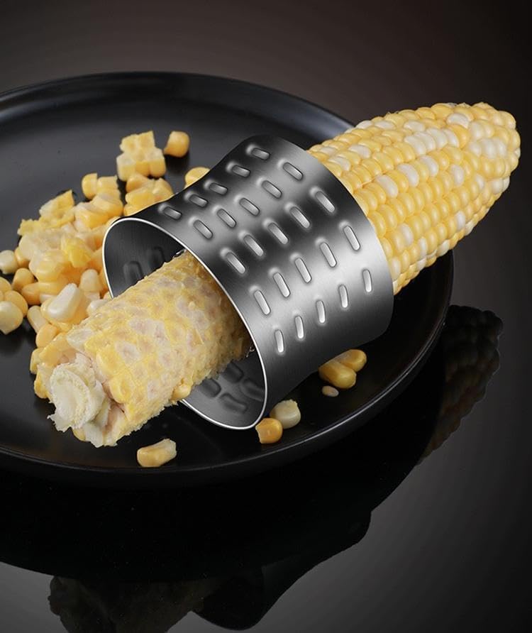 Corn Stripper Cutter Stainless Steel Corn Peeler Corn Stripping Tool for Home Kitchen with Serrated Blade