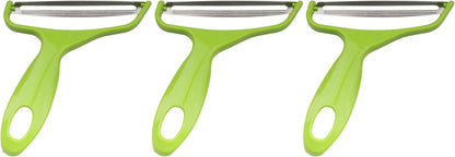 Y Shape 3-in-1 Serrated, Straight, Julienne Swiveled Multi-Blade Peeler - Green - 1 Peeler