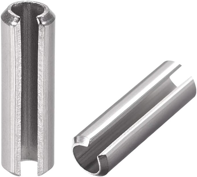 uxcell Slotted Spring Pin - M4 x 30mm 304 Stainless Steel Split Spring Roll Dowel Pins Plain Finish 20Pcs