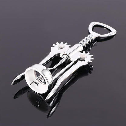 Stainless Steel Wing Corkscrew Wine Opener,Portable Waiters Corkscrew Cork and Beer Cap Bottles Opener Remover for Kitchen Restaurant Bars Use