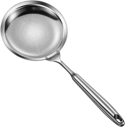 Ugotit Skimmer Spoon Stainless Steel, Fine Mesh Strainer for Cooking, Fat Skimmer & Hot Pot Skimmer, Dishwasher Safe Kitchen Gadget (DIA 3.5Inch)