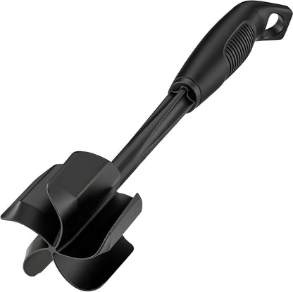 Ourokhome Meat Chopper and Potato Masher, Heat Resistant Nylon Ground Beef Smasher for Hamburger, 5 Curved Blades Nonstick Mixer & Stirrer, Practical Kitchen Gadgets, Black