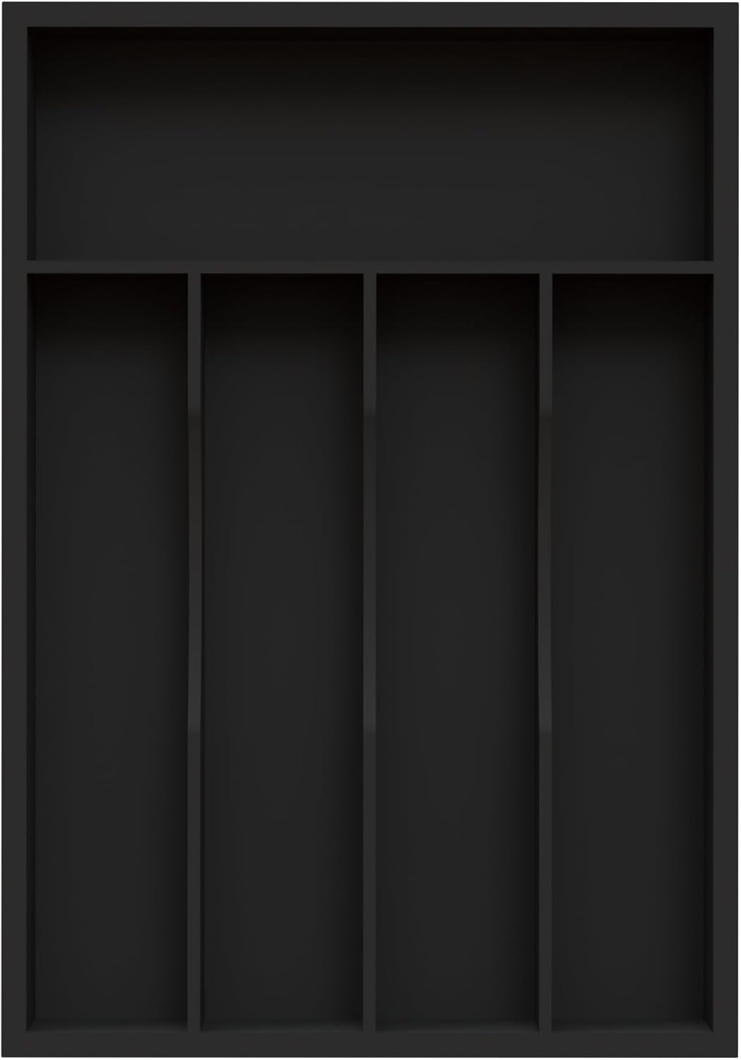 Bamboo Silverware Organizer, Kitchen Drawer Organizer, Utensil Holder, Cutlery Tray & Spoon Flatware Storage with Grooved Drawer Dividers (9.5''W x 13.5''D)