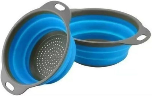 CRG Red Folding Kitchen Strainer Bowl – Portable Collapsible Colander for Pasta, Rice, Vegetables and Fruit – Compact Food Washer for Small Apartment, Dorm or RV Cooking Essentials