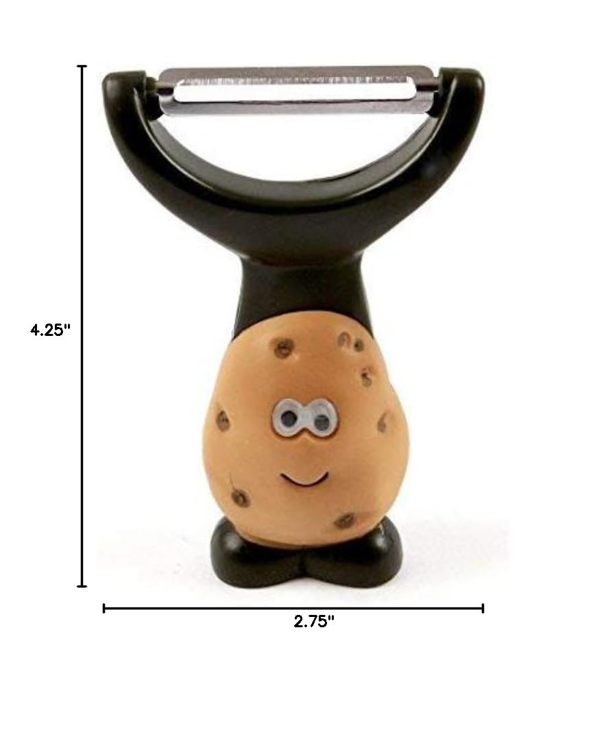 Joie Mr Potato Y-Shaped Peeler, Cute Kitchen Gadget for Vegetables and Fruit, Create Long Wide Veggie Pasta Strands, Stainless Steel Blade