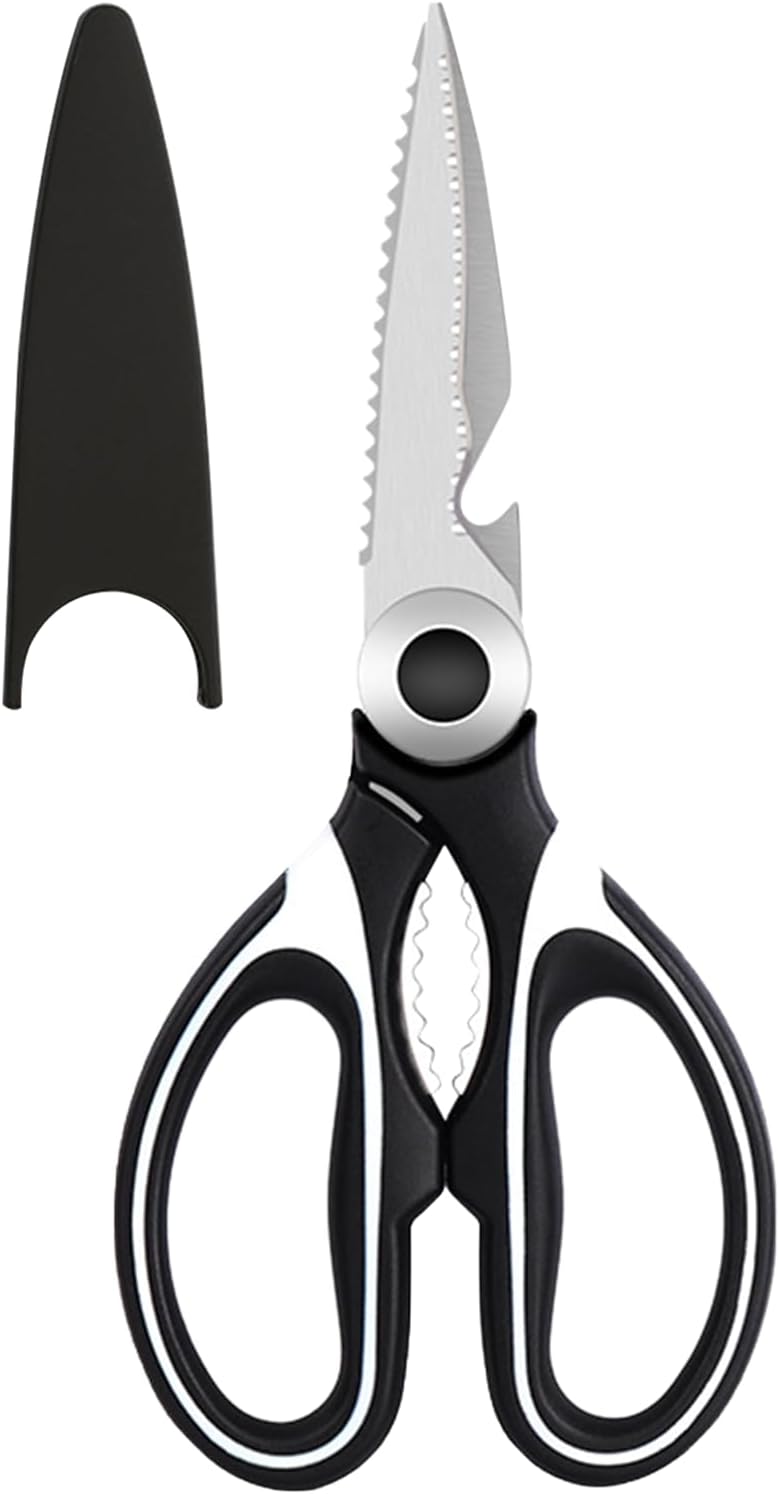 NileHome Kitchen Scissors, Stainless Steel Scissors All Purpose Heavy Duty, Kitchen Scissors for Food Dishwasher Safe, Kitchen Shears for Kitchen Meat Chicken Fish Poultry Herb Bread (Blue)