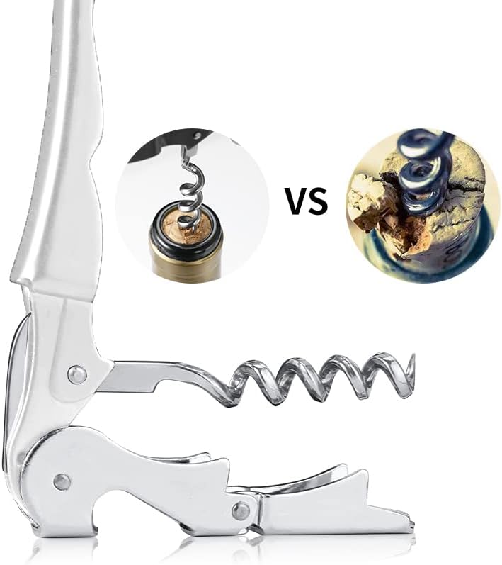 Kit-Home Professional Waiter Corkscrew Wine Openers Set (4 PCS),Upgraded with Heavy Duty Stainless Steel Hinges Wine Key for Restaurant Waiters, Sommelier, Bartenders