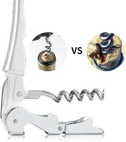 Kit-Home Professional Waiter Corkscrew Wine Openers Set (4 PCS),Upgraded with Heavy Duty Stainless Steel Hinges Wine Key for Restaurant Waiters, Sommelier, Bartenders