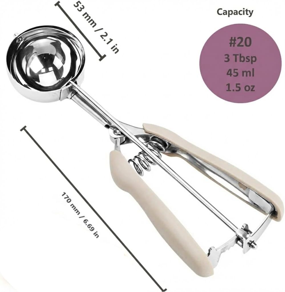 Ice Cream Scoop, 18/8 Stainless Steel Cookie Scoop, Cookie Scoops for Baking, 2 Tbsp/ 30 ml/ 1 oz Cookie Dough Scoop, Ice Cream Scooper with Trigger Release, Cookie Scooper for Baking