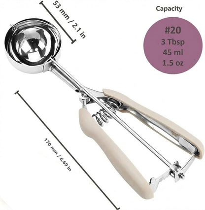 Ice Cream Scoop, 18/8 Stainless Steel Cookie Scoop, Cookie Scoops for Baking, 2 Tbsp/ 30 ml/ 1 oz Cookie Dough Scoop, Ice Cream Scooper with Trigger Release, Cookie Scooper for Baking