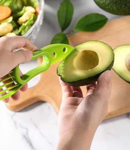 Avocado Cutter Tool - 3-in-1 Avocado Slicer and Pitter, 3.97" long x 2.28" Perfect for Mashing and Making Guacamole (Green)