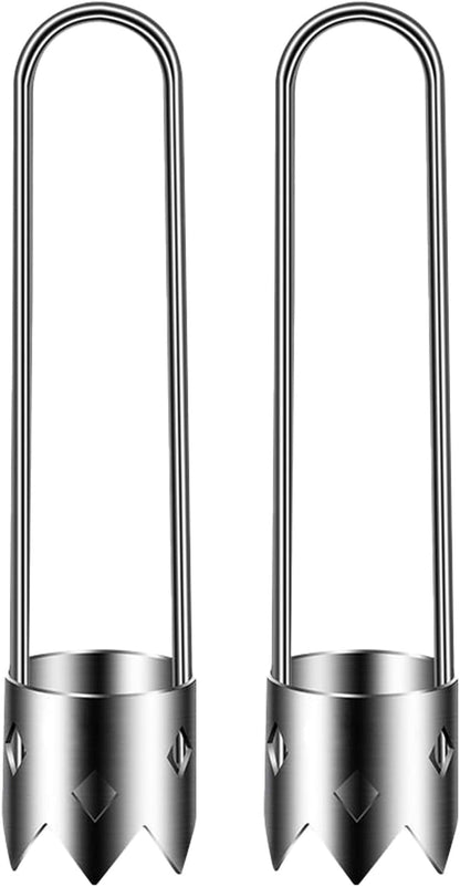 Apple Corer, 2PCS Pepper Seed Corer Remover Set with Serrated Edge, Multifunctional Fruit & Vegetable Corer Tool for Pepper, Pineapple, Pear, Cucumber, Kitchen Gadgets with Hanging Hole