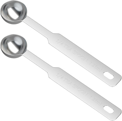 LEIFENY 2PCS 1 Tsp(1/3tbsp, 1/6oz, 5ml) Single Measuring Spoon, Stainless Steel Individual Measure Scoop Only
