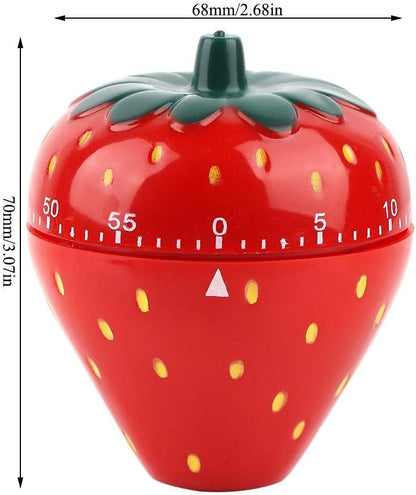 Jadeshay Kitchen Timer Strawberry Shaped, 60 Minutes Kitchen Timer Mechanical Time Reminder Kitchen Accessorie for Cooking