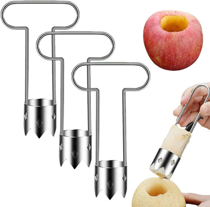 Red Bell Pepper Seed Corer,Fruit and Vegetable Corer,Remove The Pit From Pear,Pineapple and Apple,304 Stainless Steel Quick Corer Remover Tool Kitchen,Reusable,Ergonomic Handle (2pcs)