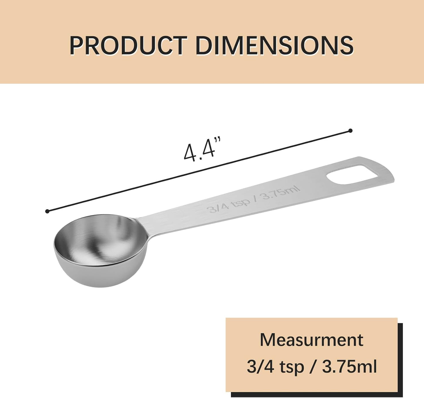 1PCS 1tbsp (3tsp, 15ml, 1/2oz) Single Measuring Spoon, Stainless Steel Individual Teaspoons Only