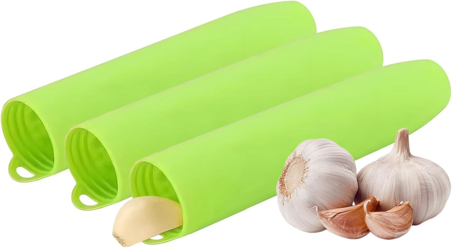 Generic Garlic Peeler; Peel Garlic with Silicone Tube Roller; Garlic Roller Peeling Tube (Green)