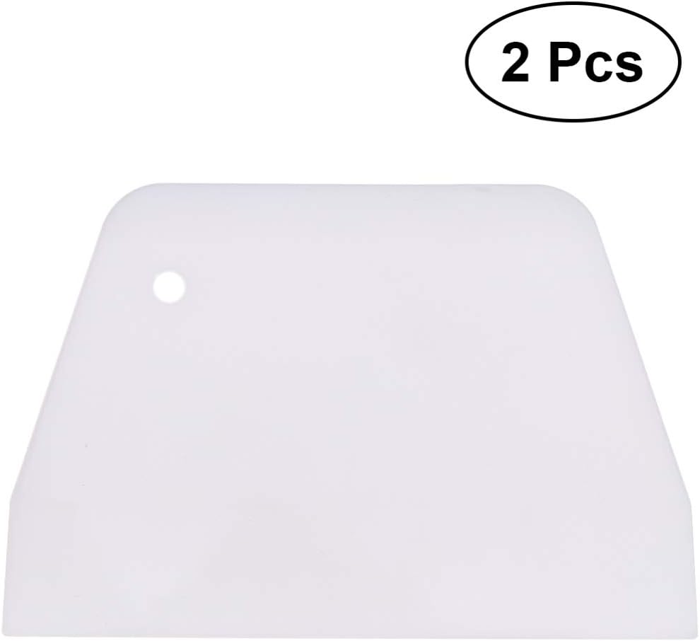 2Pcs Plastic Cake Scraper Smoother - Large Size 8x5 Inch Dough Bench Bowl Scraper, Flexible Non-Stick Icing Smoother, Food Grade Multipurpose Edge Tool for Bread Pizza Pastry Kitchen Baking Supplies