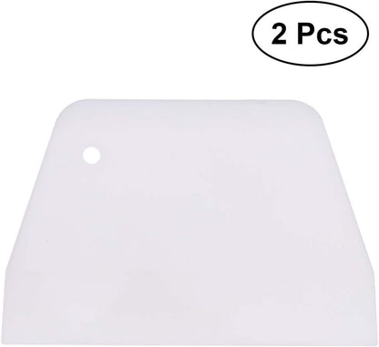 2Pcs Plastic Cake Scraper Smoother - Large Size 8x5 Inch Dough Bench Bowl Scraper, Flexible Non-Stick Icing Smoother, Food Grade Multipurpose Edge Tool for Bread Pizza Pastry Kitchen Baking Supplies