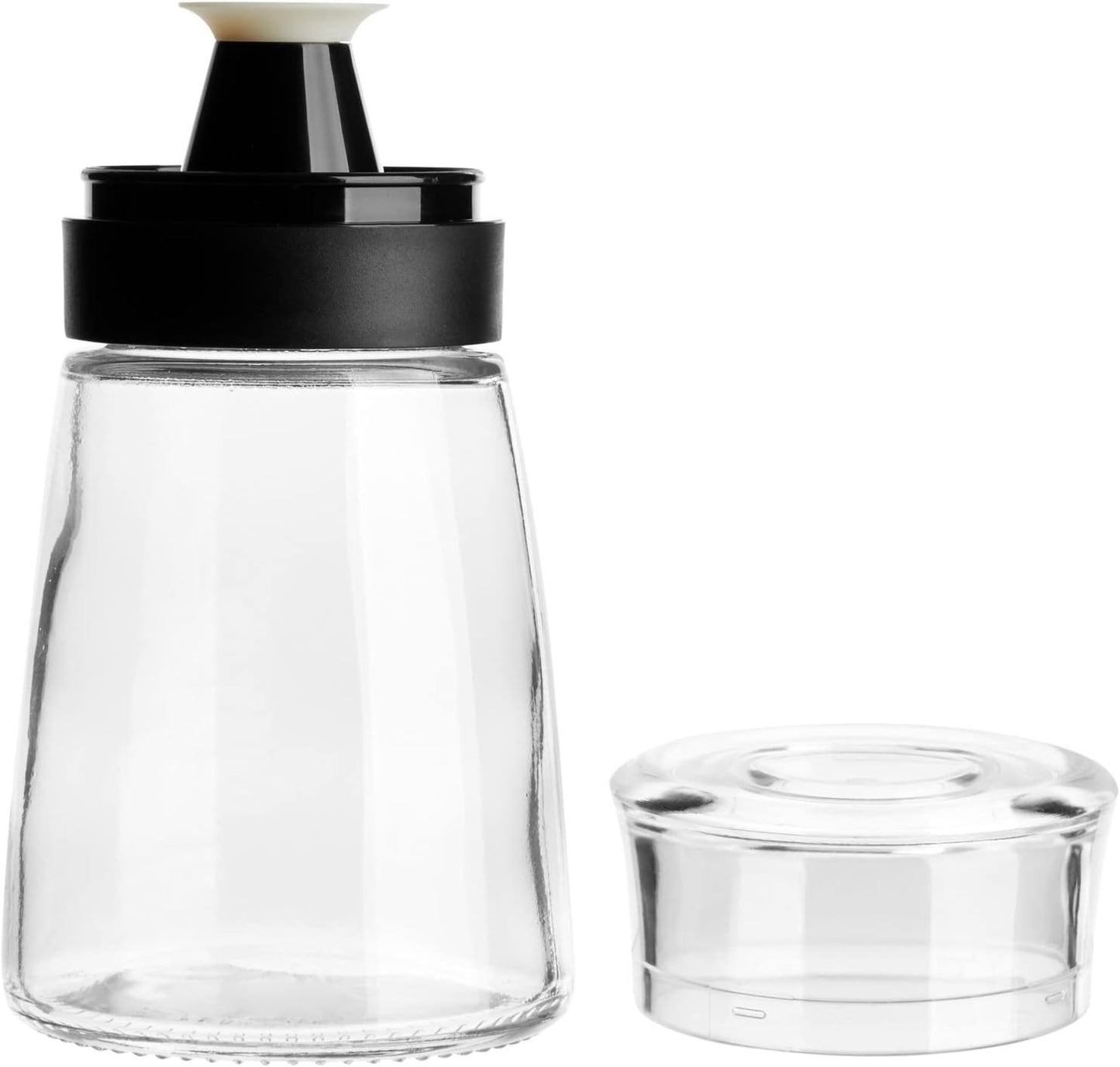 Juvale Glass Oil & Vinegar Dispenser Set - Leak-Proof No-Drip Glass Salad Dressing Bottle & Sauce Bottles - Olive Oil Cruet & Balsamic Vinegar Dispenser - Pack of 2, 5.5 fl oz, Black