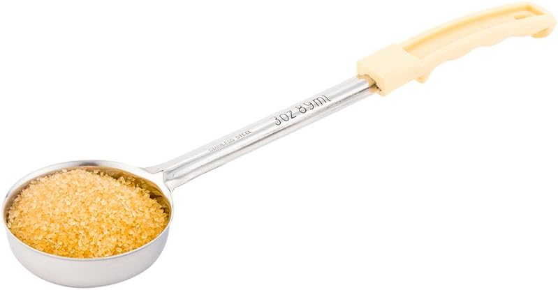 Restaurantware Met Lux 6 Ounce Portion Ladle 1 With Black Handle Portion Serving Spoon - Does Not Corrode Dishwashable Stainless Steel Portion Control Serving Utensil Multipurpose
