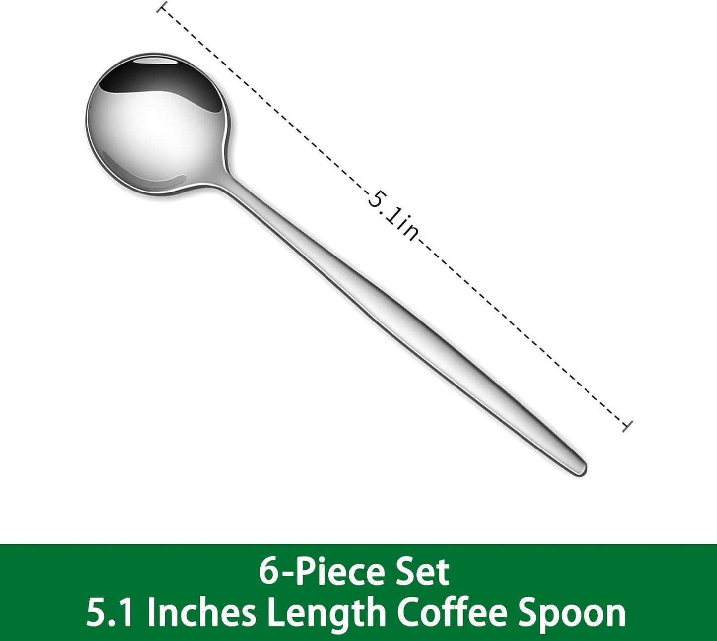 5.1 Inch Coffee & Tea Spoon,6 Pieces Gold Stainless Steel Teaspoon,Mini Spoons For Dessert And Coffee,Durable Demitasse Coffee Spoons For Dessert