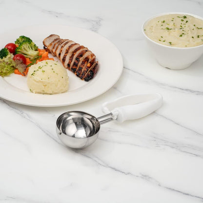 Restaurantware Ice Cream Scoop 1 Case 3.75 oz Stainless Steel Portioner Commercial Kitchen Tool Comfortable Grip Dishwasher-Safe Ambidextrous Handle