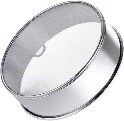 Flour Sifter Round Flour Sieve Strainer with 40 Mesh Premium Rustproof Stainless Steel Fine Mesh for Baking 7.87 inch x 1.97 inch